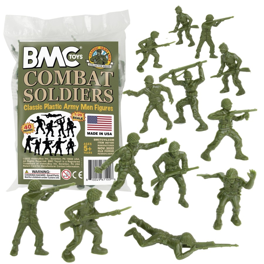 Era BMC Toys | Bmc Classic Plastic Army Men-40Pc Od Green Ww2 Soldier Figures-Made In Usa