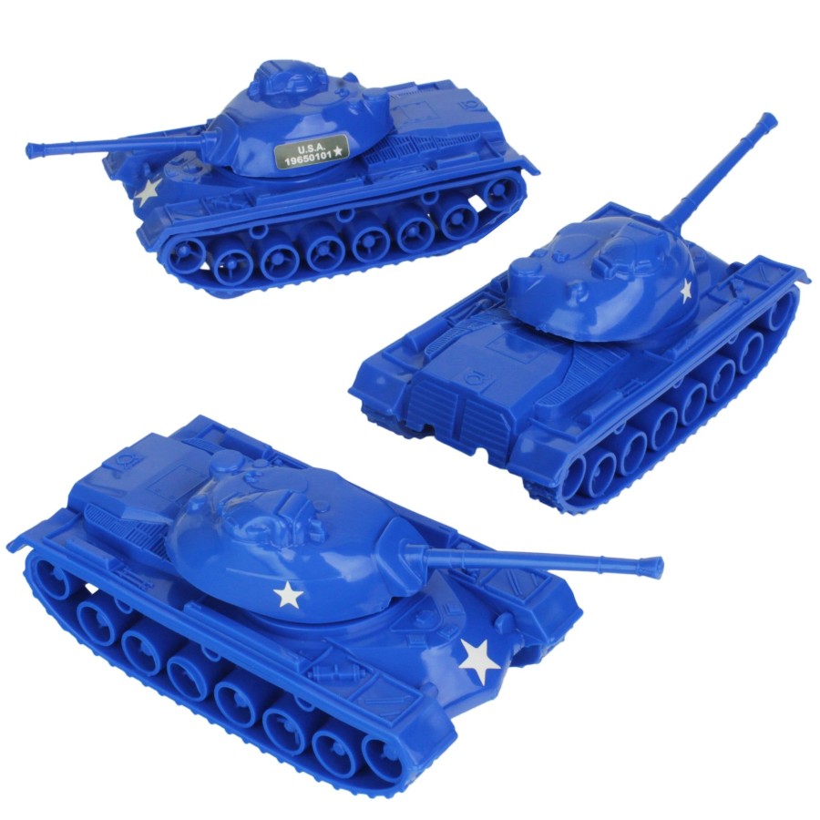 Era Tim Mee | Timmee Toy Tanks For Plastic Army Men: Blue Ww2 3Pc-Made In Usa