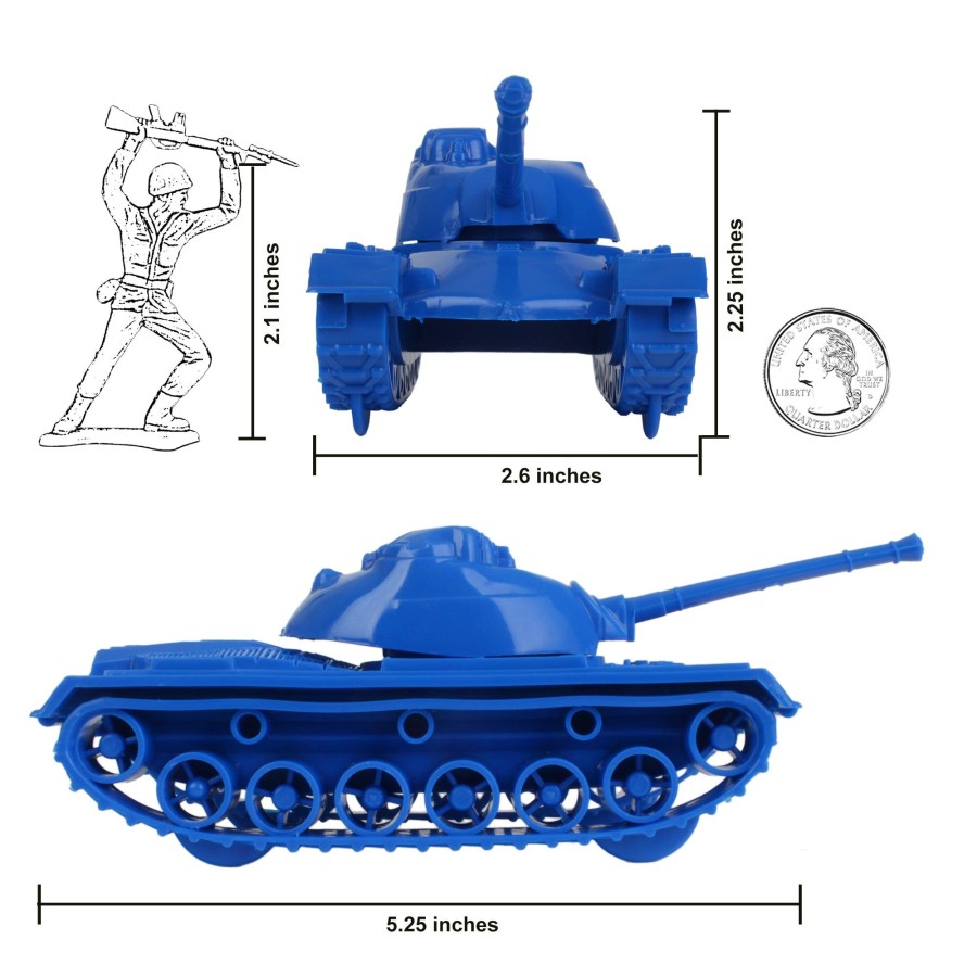 Era Tim Mee | Timmee Toy Tanks For Plastic Army Men: Blue Ww2 3Pc-Made In Usa