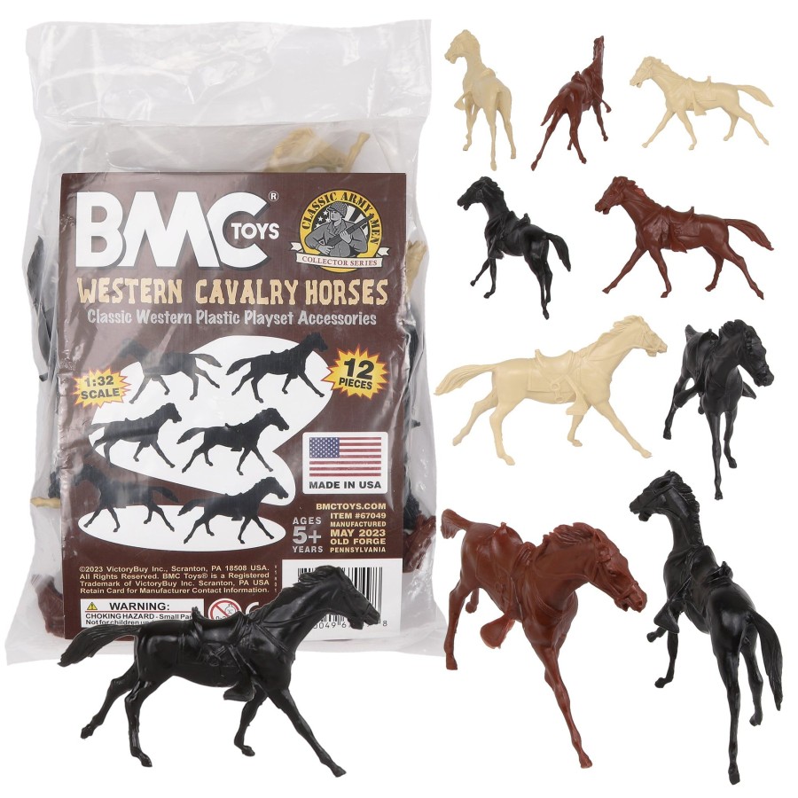 Era BMC Toys | Bmc Classic Western Cavalry Horses-12Pc Plastic Figure Playset Accessories