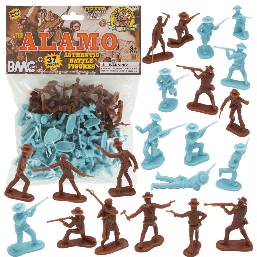 Era BMC Toys | Bmc The Alamo Plastic Army Men-Brown Texas Vs Blue Mexico 37Pc Soldier Figures