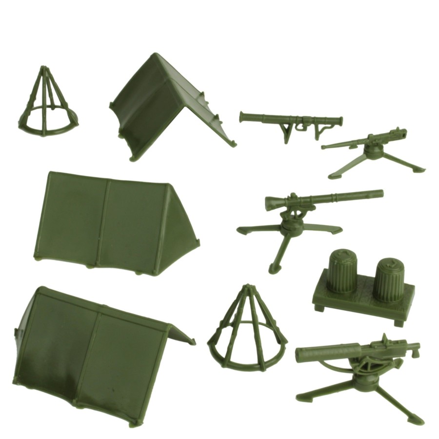 Era BMC Toys | Bmc Classic Plastic Army Men Camp Equipment-10Pc Tents And Guns-Made In Usa