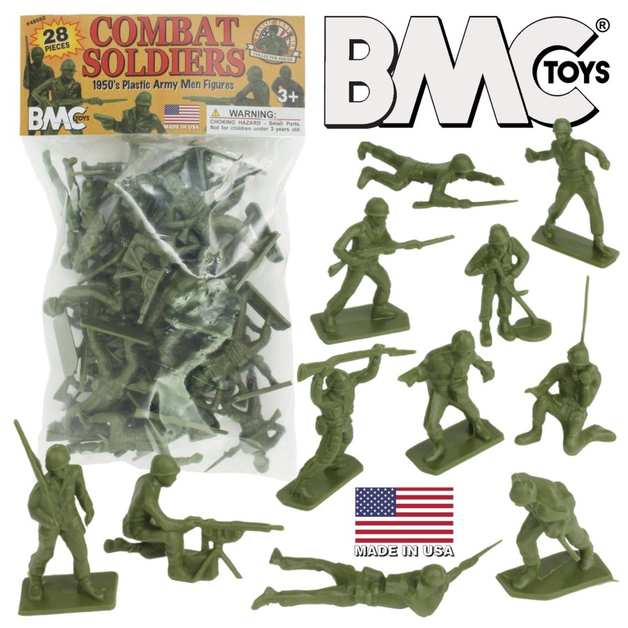 Era BMC Toys | Bmc Classic Green Plastic Army Men-28Pc Ww2 Soldier Figures-Made In Usa