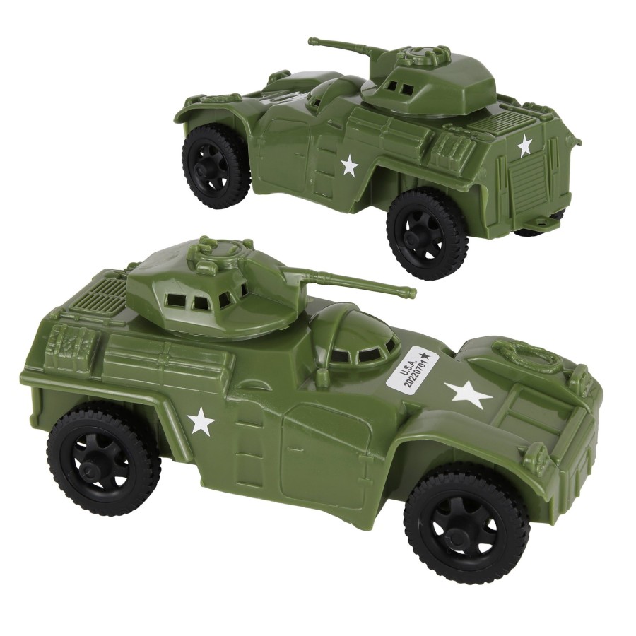 Era Tim Mee | Timmee Recon Patrol Armored Cars-Od Green Plastic Army Men Scout Vehicles