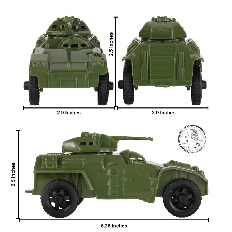 Era Tim Mee | Timmee Recon Patrol Armored Cars-Od Green Plastic Army Men Scout Vehicles