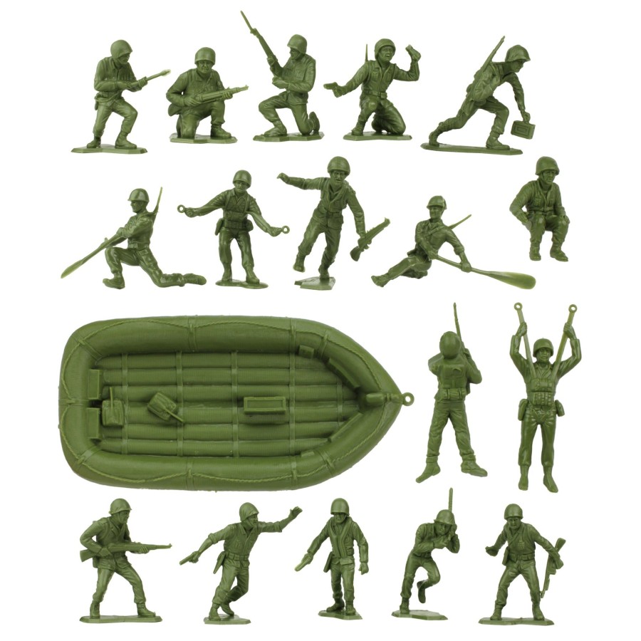 Era BMC Toys | Bmc Marx Plastic Army Men Us Soldiers-Od Green 31Pc Ww2 Figures-Made In Usa