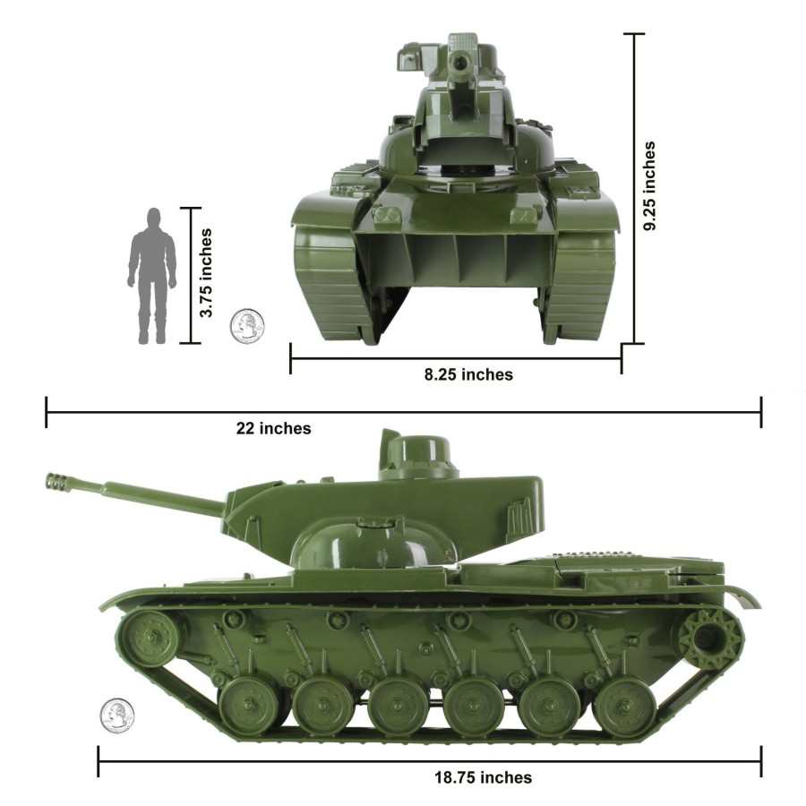 Era Tim Mee | Tim Mee Dominator Big Tank For Action Figures-22In Long Olive Green-Usa Made