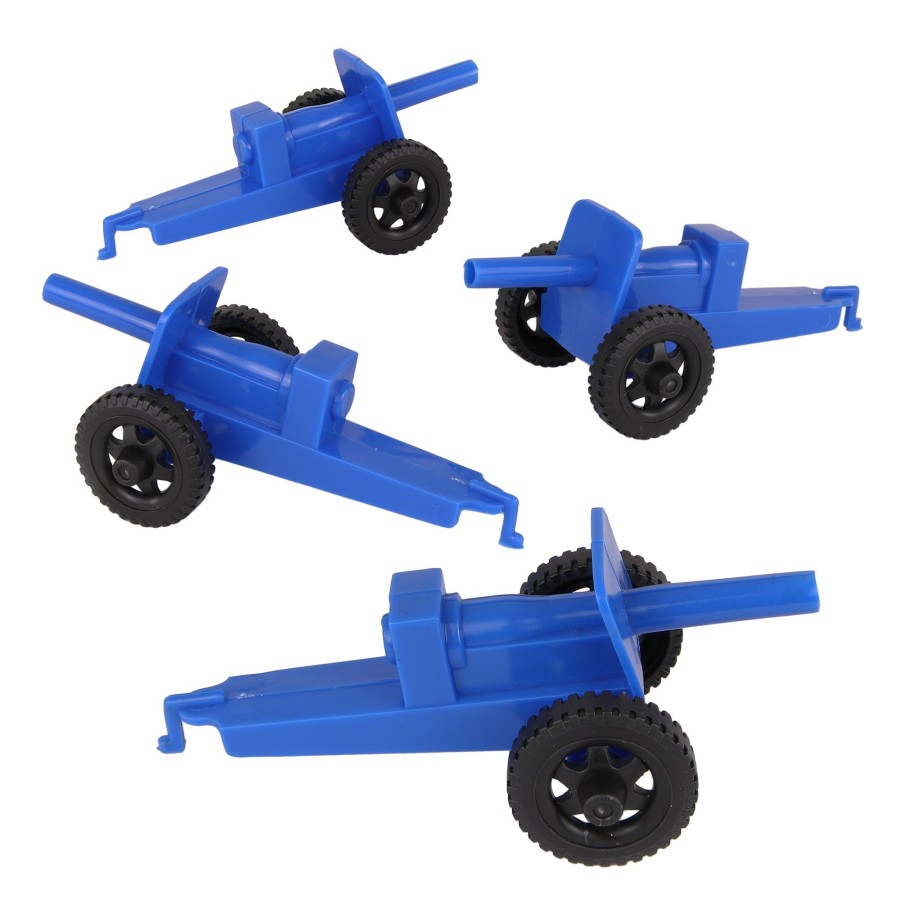 Era Tim Mee | Timmee M3 Artillery-Blue 4Pc Plastic Army Men Cannon Playset-Made In Usa