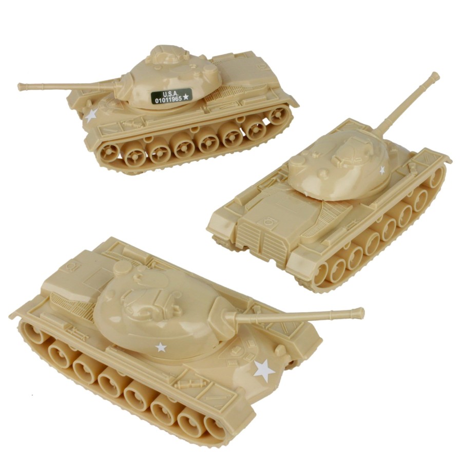 Era Tim Mee | Timmee Toy Tanks For Plastic Army Men-Tan Ww2 3Pc-Made In Usa