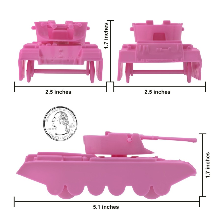 Era BMC Toys | Bmc Classic Payton Anti-Aircraft Tanks-4Pc Pink Plastic Army Men Vehicles