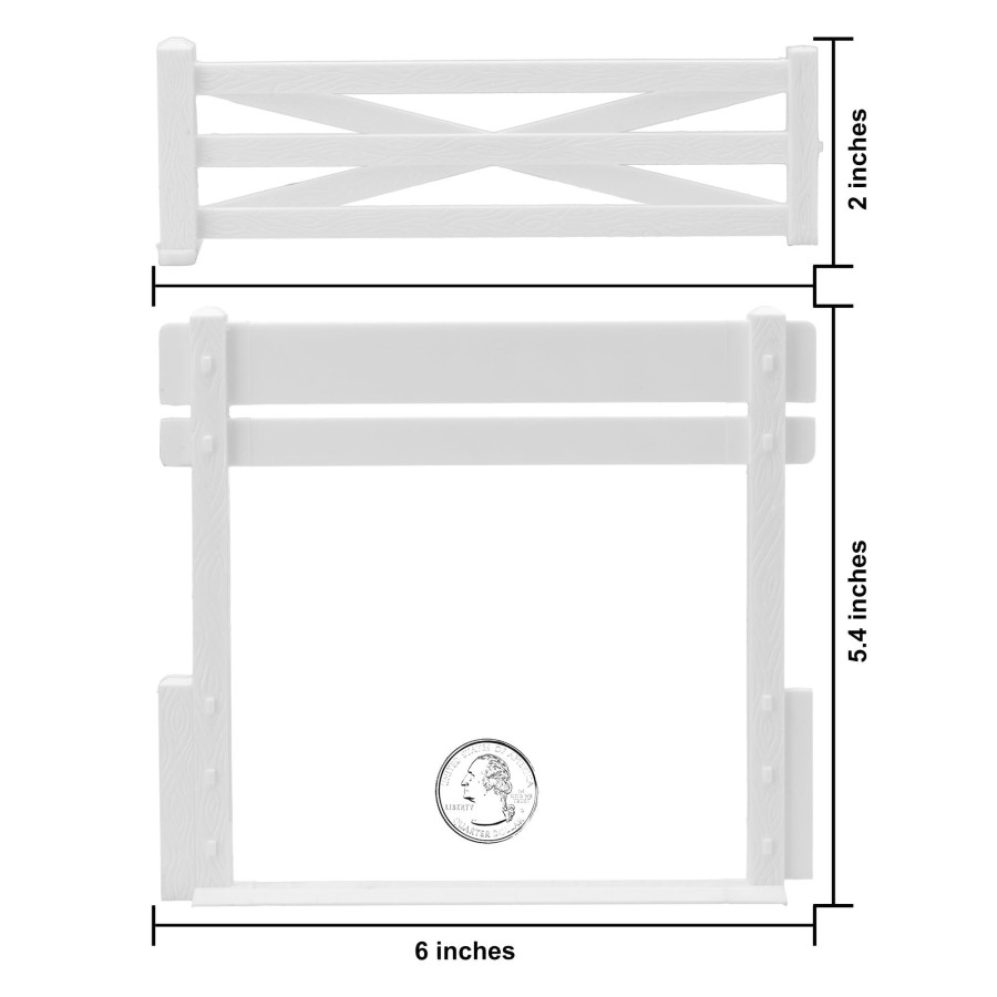 Era BMC Toys | Bmc Classic Marx Farm Ranch Fence & Gate-White 10Pc Plastic Playset Accessory