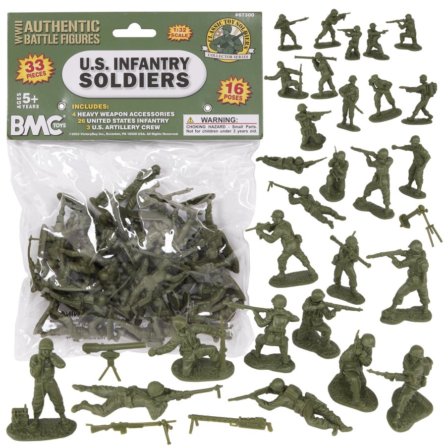 Era BMC Toys | Bmc Cts Ww2 Us Infantry Plastic Army Men-33Pc Od Green 1:32 Soldier Figures