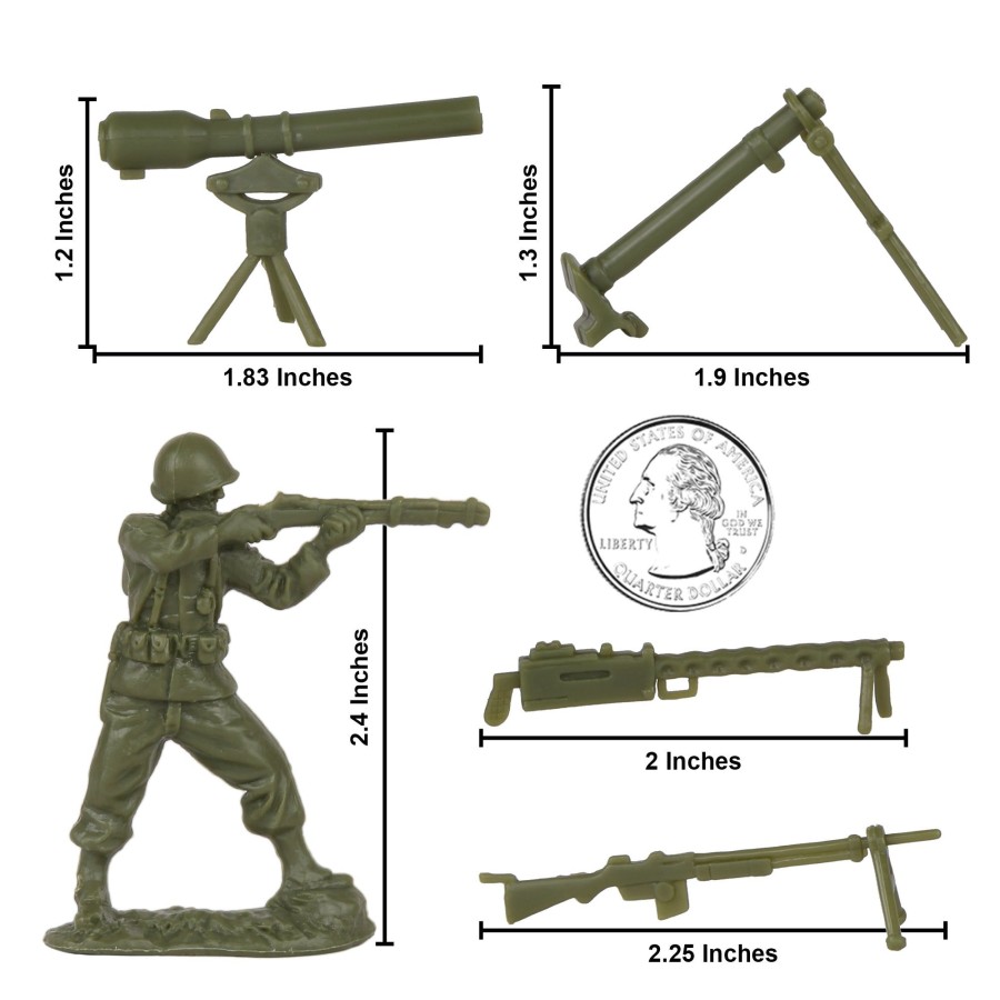 Era BMC Toys | Bmc Cts Ww2 Us Infantry Plastic Army Men-33Pc Od Green 1:32 Soldier Figures