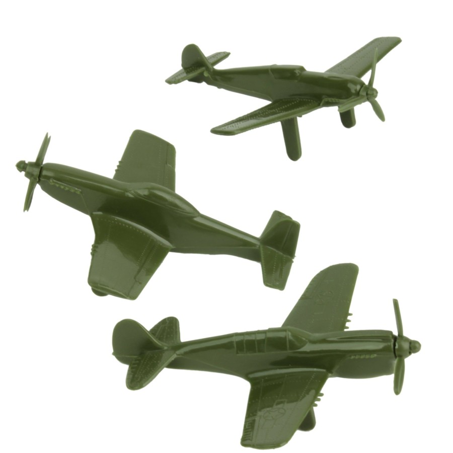 Era Tim Mee | Tim Mee Ww2 Fighter Ace Planes-3 Green Plastic Army Men Airplanes Made In Usa