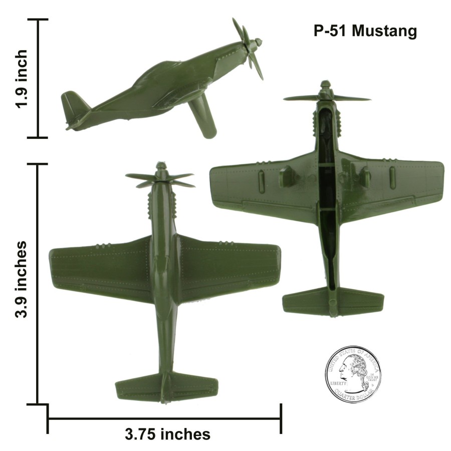 Era Tim Mee | Tim Mee Ww2 Fighter Ace Planes-3 Green Plastic Army Men Airplanes Made In Usa