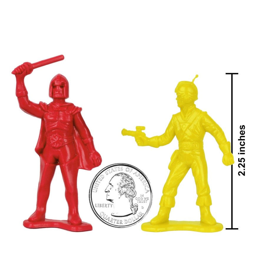 Era Tim Mee | Timmee Galaxy Laser Team Space Figures-Red Vs Yellow 50Pc Set-Made In Usa