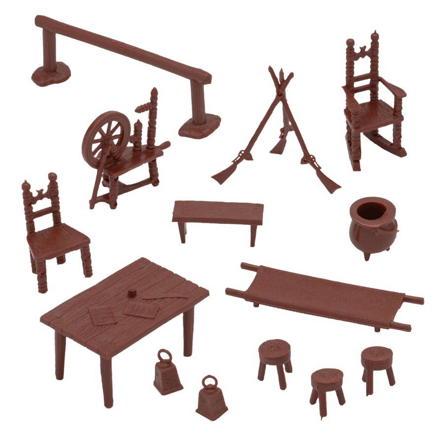 Era BMC Toys | Bmc Classic Marx Colonial Furniture-14Pc Plastic Playset Accessories Parts Pack