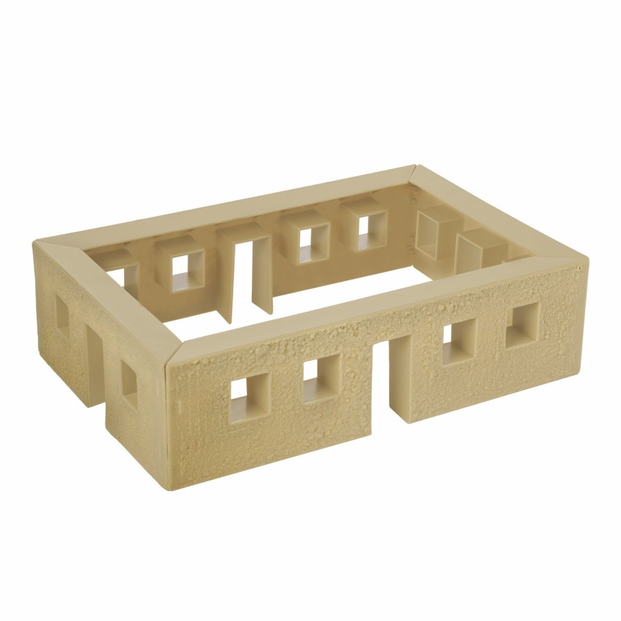 Era BMC Toys | Bmc Ww2 Blockhouse Bunker Walls Tan Plastic Army Men Playset Building Accessory