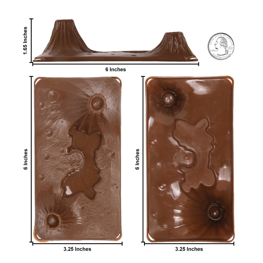 Era Tim Mee | Timmee Volcanic Terrain-3Pc Brown Plastic Playset Accessory Usa Made