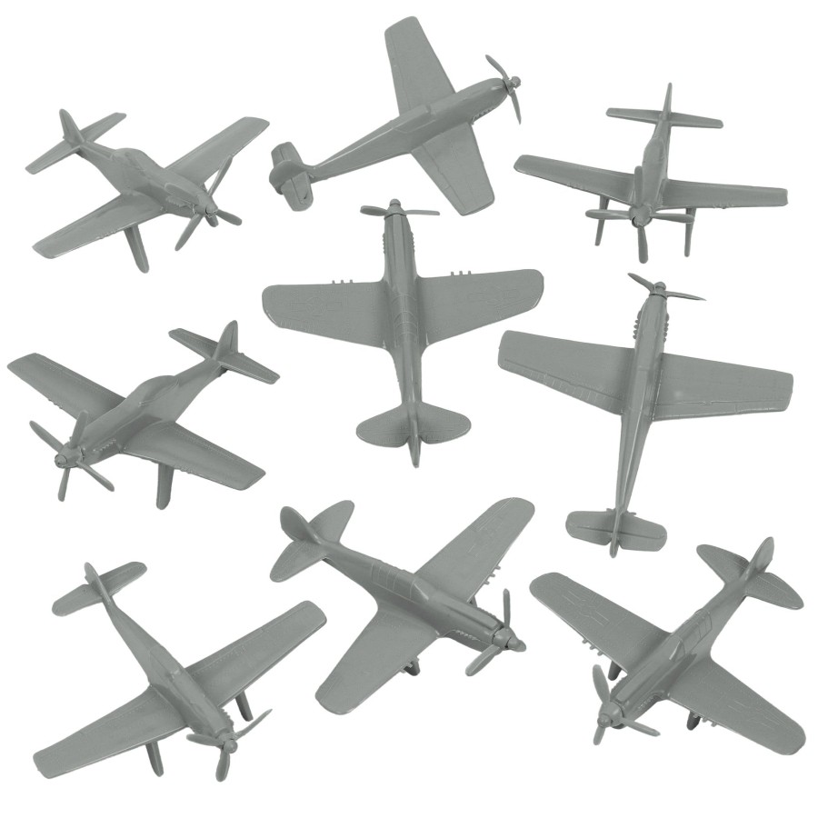 Era Tim Mee | Timmee Ww2 Fighter Ace Planes-Gray 9Pc Plastic Army Men Airplanes Usa Made