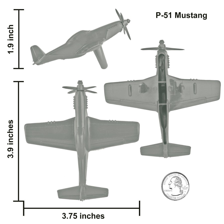 Era Tim Mee | Timmee Ww2 Fighter Ace Planes-Gray 9Pc Plastic Army Men Airplanes Usa Made