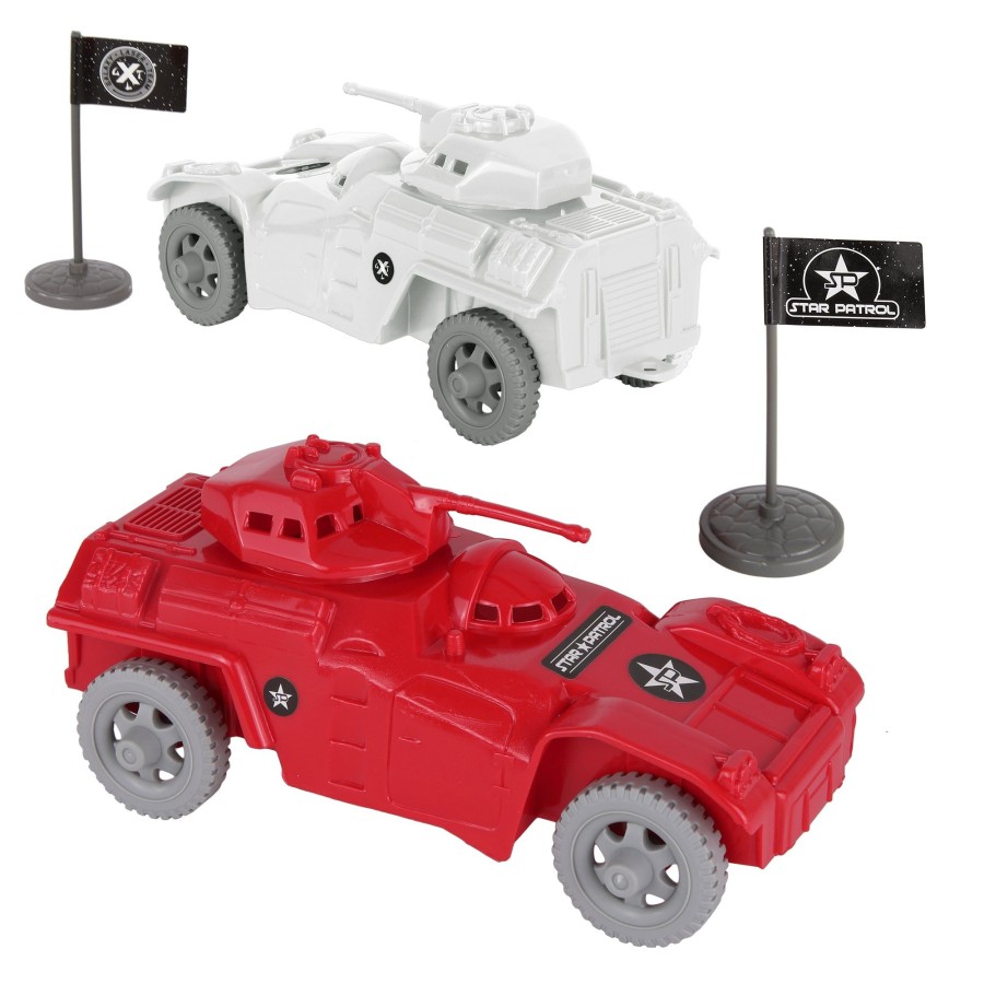 Era Tim Mee | Tim Mee Galaxy Laser Team Mars & Lunar Patrol Rovers-Plastic Space Vehicles