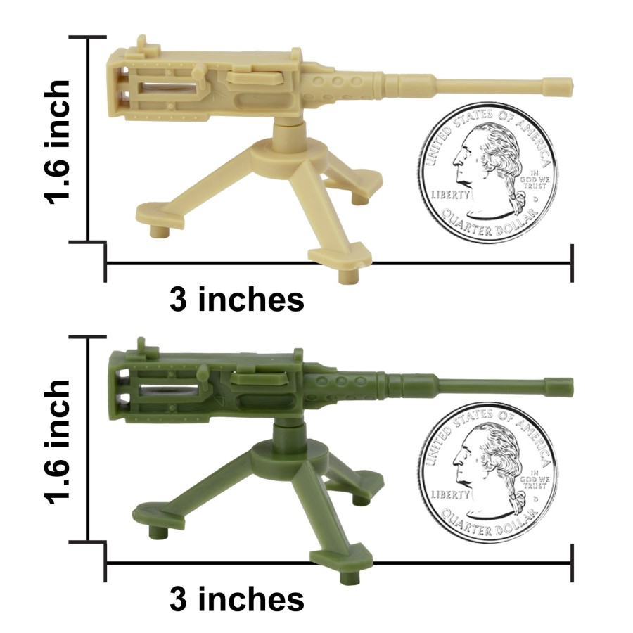 Era BMC Toys | Bmc Classic Mpc Machine Guns-16 Tan & Green Army Men Accessories-Made In Usa