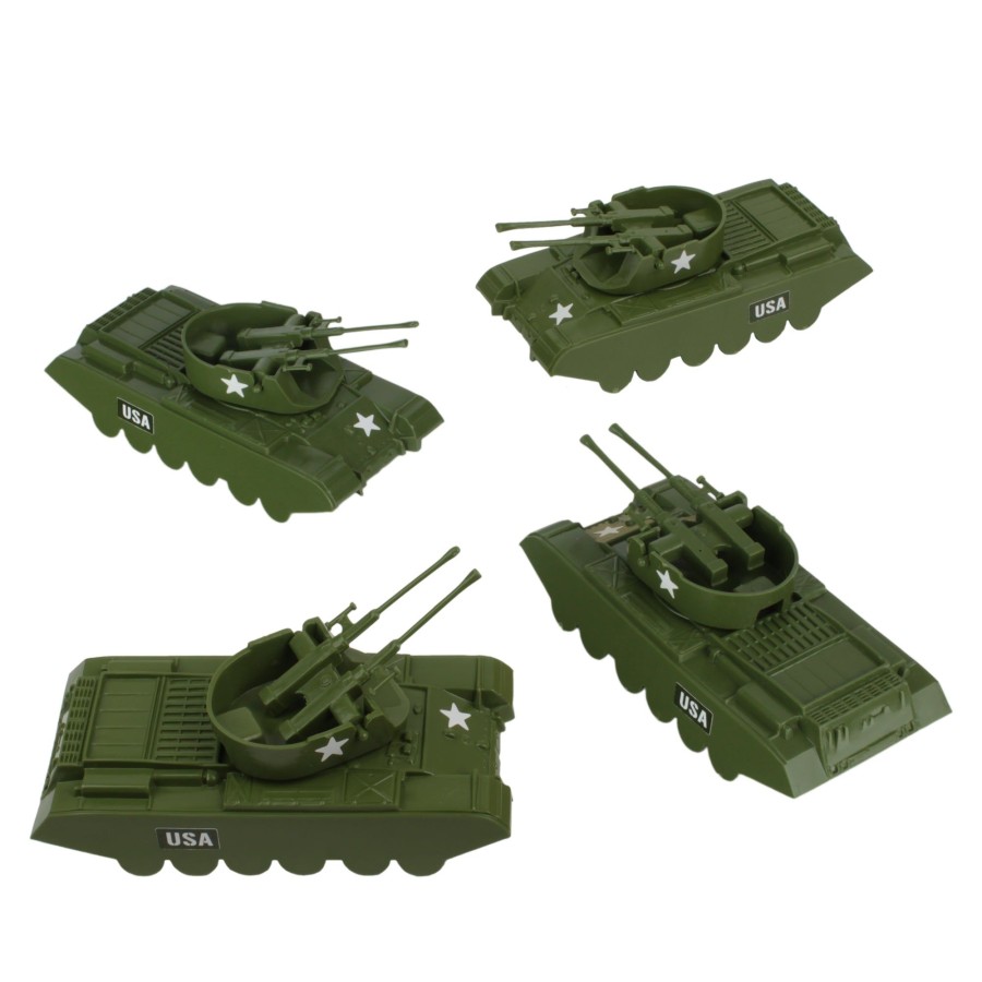 Era BMC Toys | Bmc Classic Payton Anti-Aircraft Tanks 4Pc Od Plastic Army Men Vehicles Usa Made