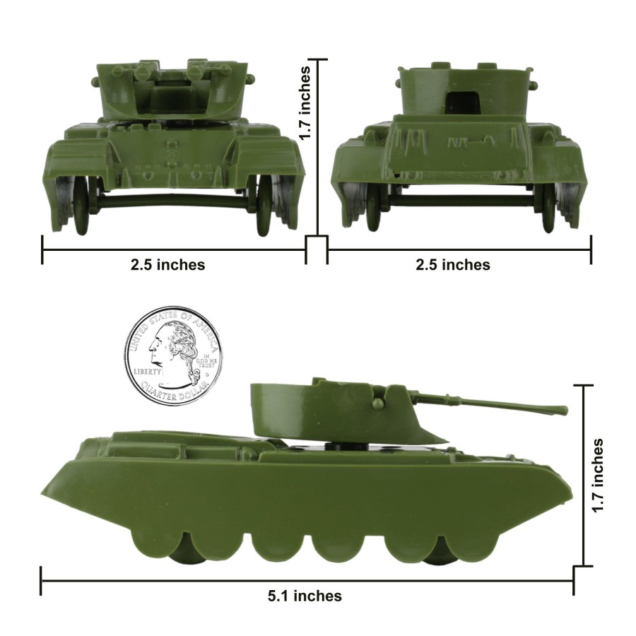 Era BMC Toys | Bmc Classic Payton Anti-Aircraft Tanks 4Pc Od Plastic Army Men Vehicles Usa Made