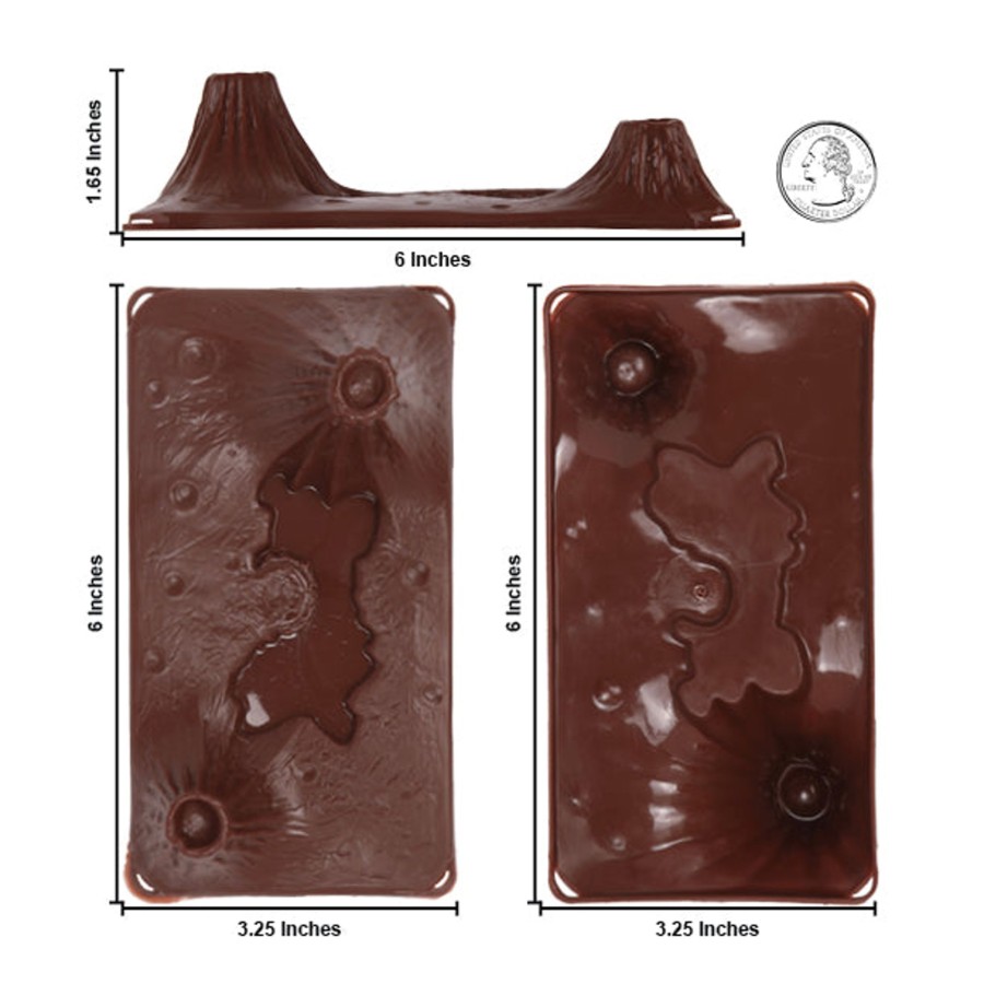 Era Tim Mee | Timmee Volcanic Terrain-3Pc Rust Brown Plastic Playset Accessory Usa Made