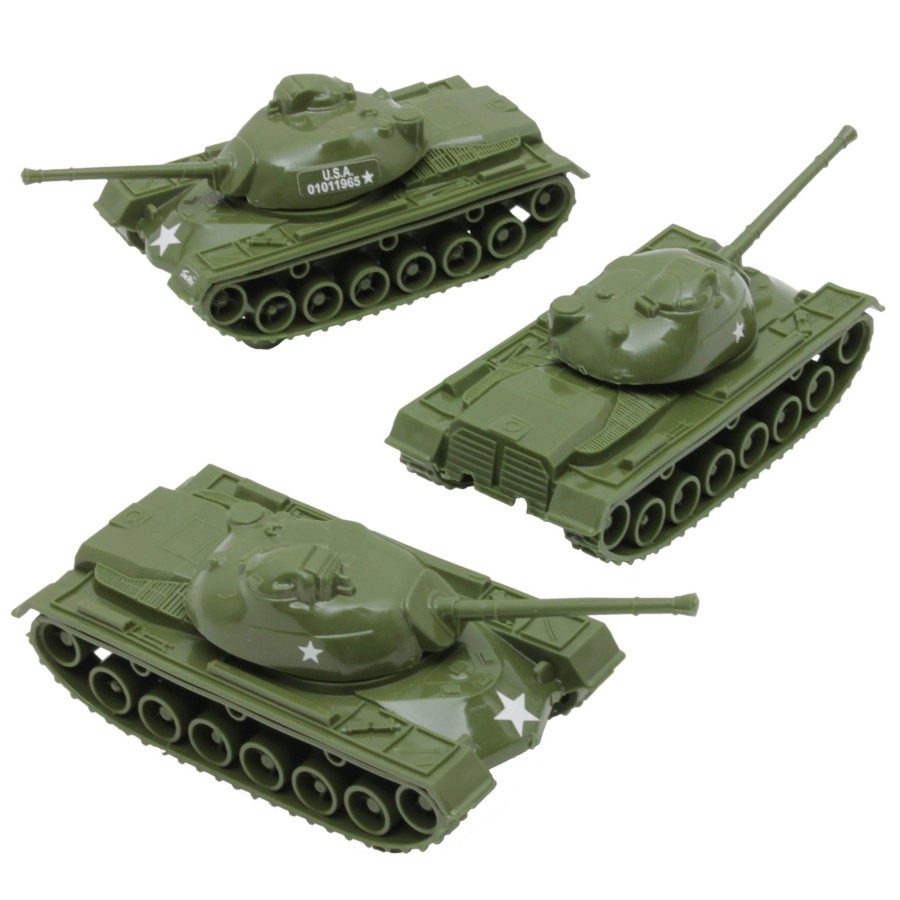 Era Tim Mee | Timmee Toy Tanks For Plastic Army Men-Od Green Ww2 3Pc-Made In Usa