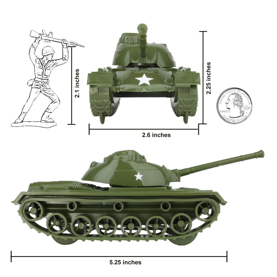 Era Tim Mee | Timmee Toy Tanks For Plastic Army Men-Od Green Ww2 3Pc-Made In Usa