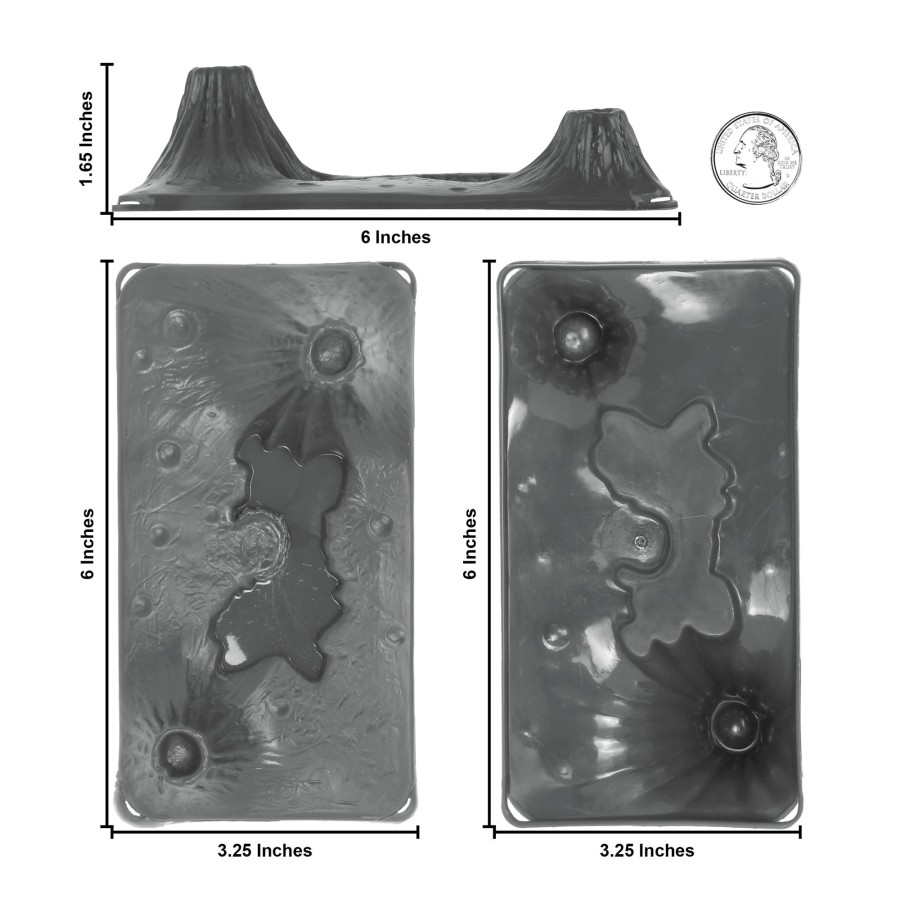 Era Tim Mee | Timmee Volcanic Terrain-3Pc Charcoal Gray Plastic Playset Accessory Usa Made