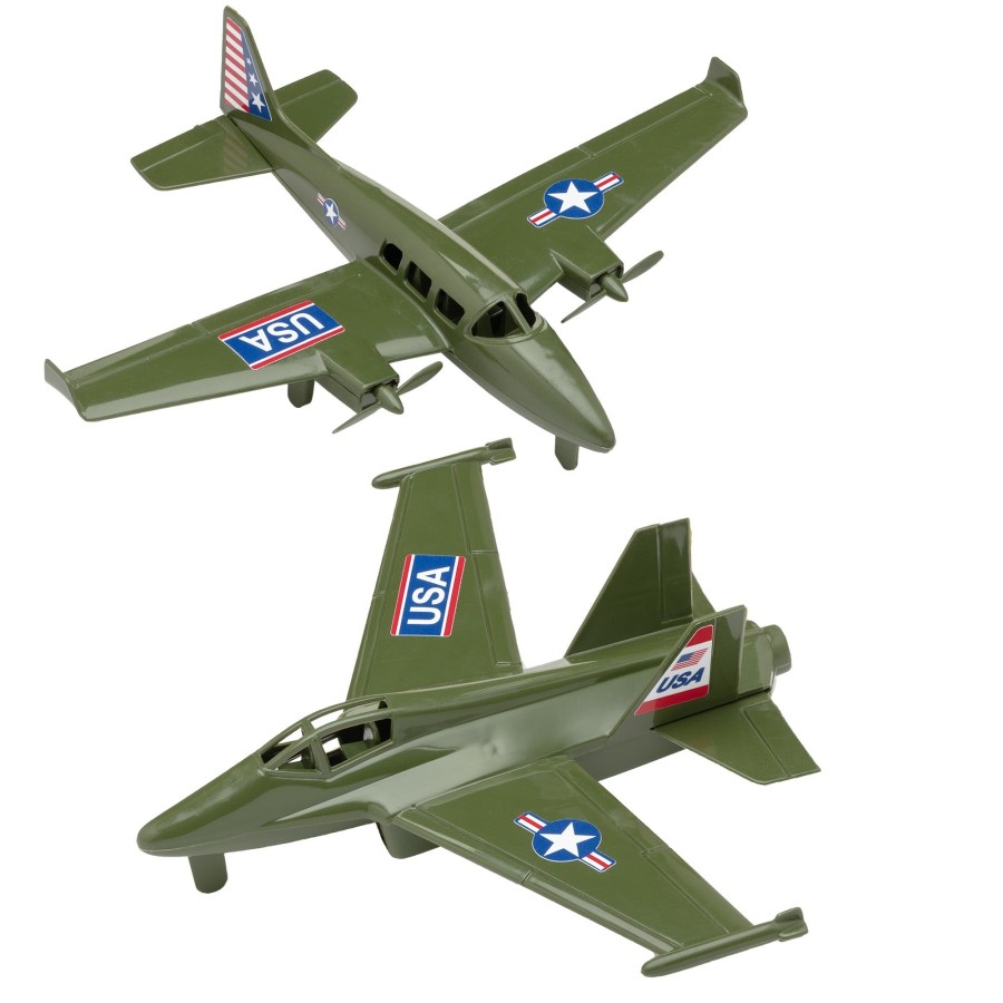 Era Tim Mee | Timmee Prop Plane And Fighter Jet-2Pc Od Green Plastic Army Men Air Support