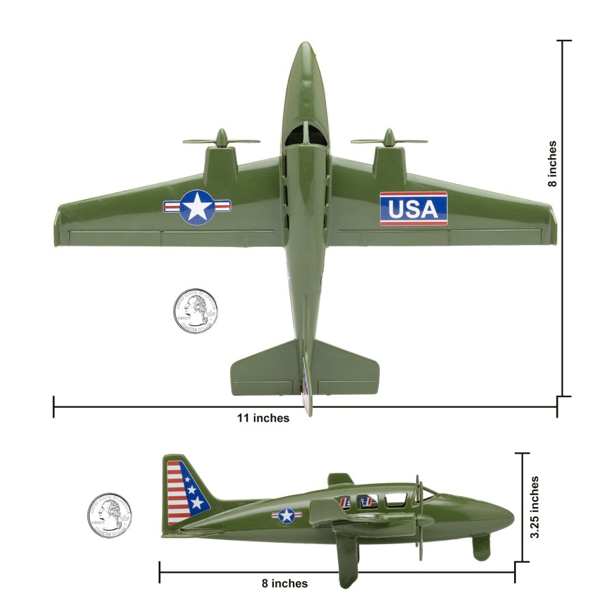 Era Tim Mee | Timmee Prop Plane And Fighter Jet-2Pc Od Green Plastic Army Men Air Support