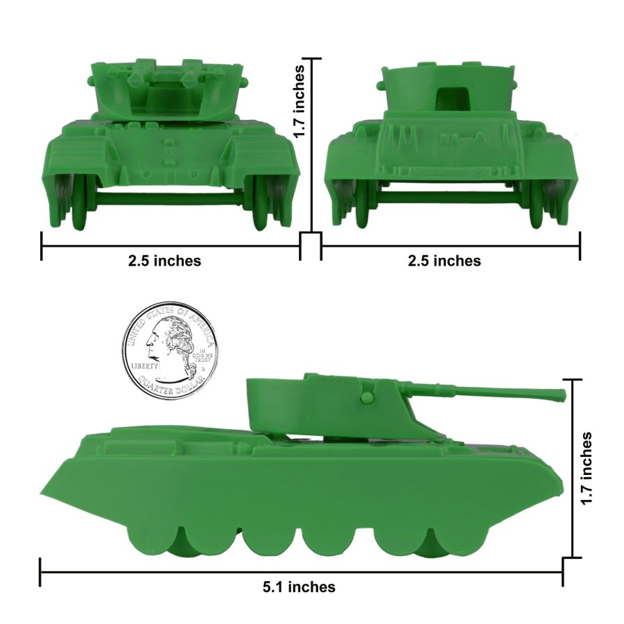 Era BMC Toys | Bmc Classic Payton Anti-Aircraft Tanks-4Pc Green Plastic Army Men Vehicles