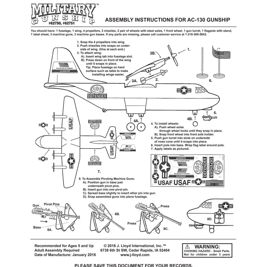 Era Tim Mee | Timmee Plastic Army Men C130 Weapons Replacement Parts-Made In Usa