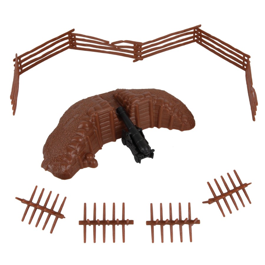 Era BMC Toys | Bmc Cts Redoubt Position & Naval Cannon-12Pc Brown Plastic Army Men Playset