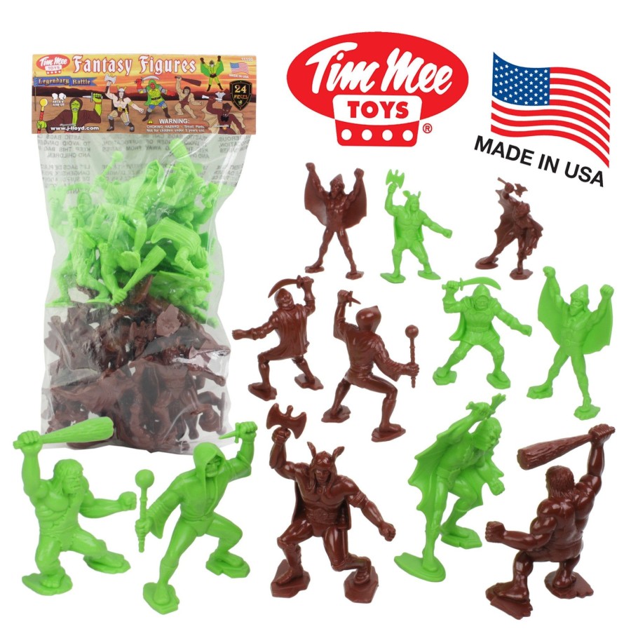 Era Tim Mee | Timmee Legendary Battle Fantasy Figures-3 Inch Green Vs Rust 24Pc Set-Us Made