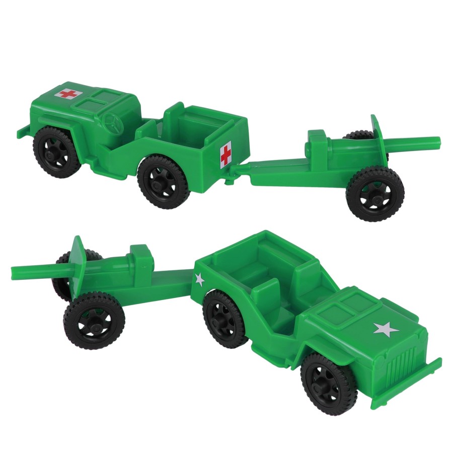 Era Tim Mee | Timmee Combat Patrol Willys & Artillery-Green 4Pc Playset Usa Made