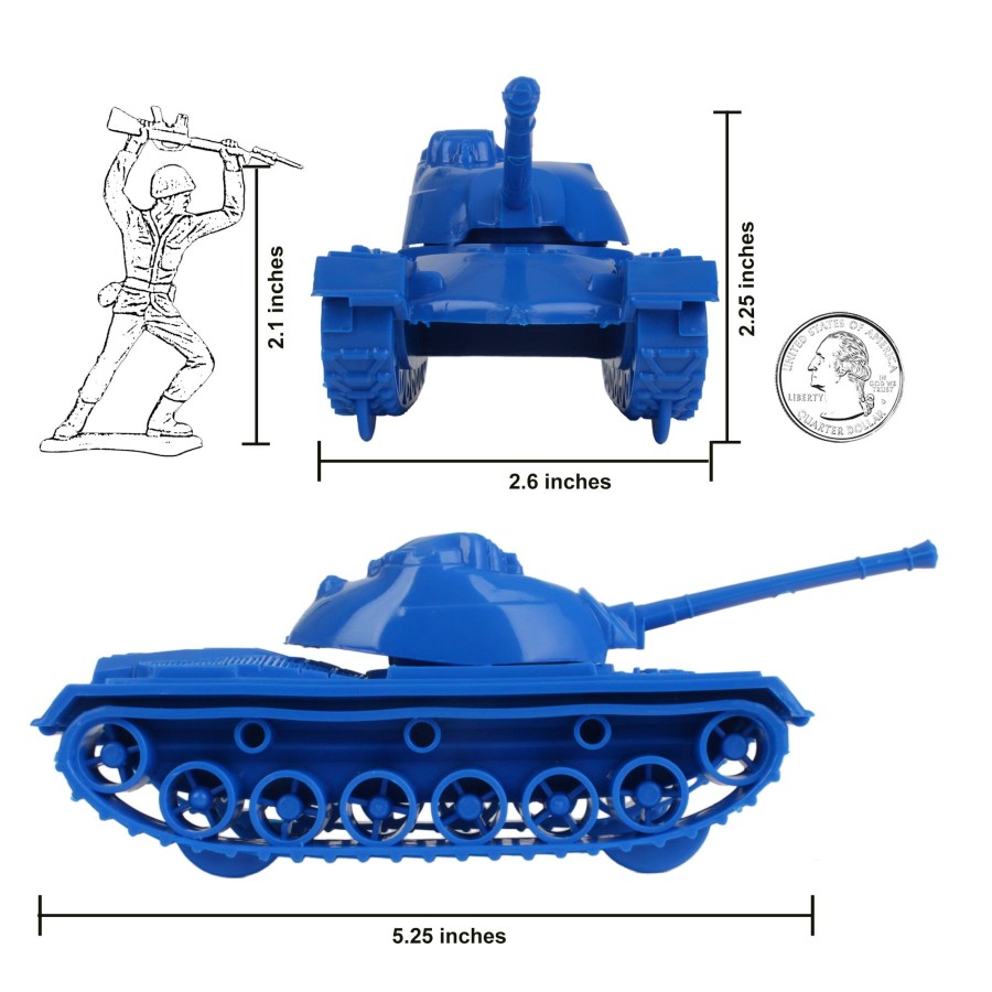 Era Tim Mee | Timmee Toy Tanks For Plastic Army Men-Red White & Blue Ww2 3Pc-Made In Usa