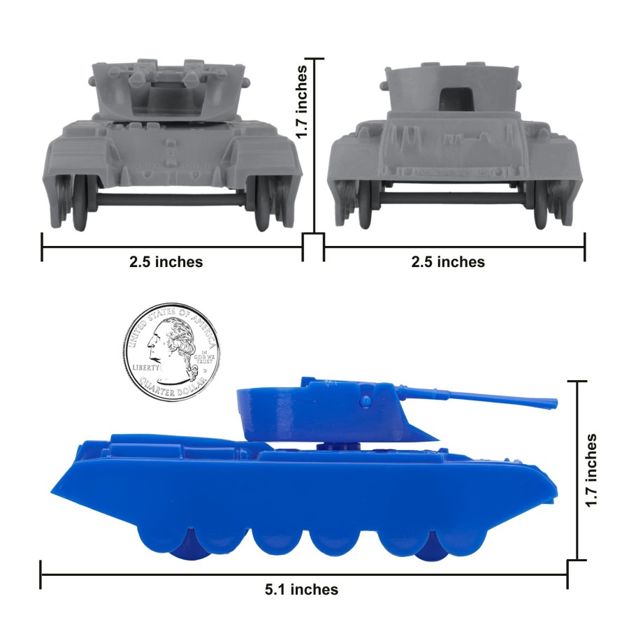 Era BMC Toys | Bmc Classic Payton Anti-Aircraft Tanks 4Pc Blue & Gray Plastic Army Men Vehicles