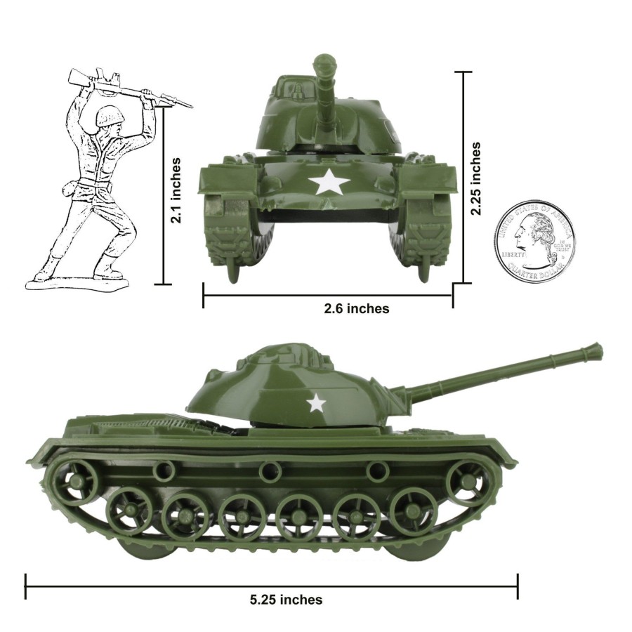 Era Tim Mee | Timmee Toy Tanks For Plastic Army Men: Olive Green Ww2 3Pc-Made In Usa