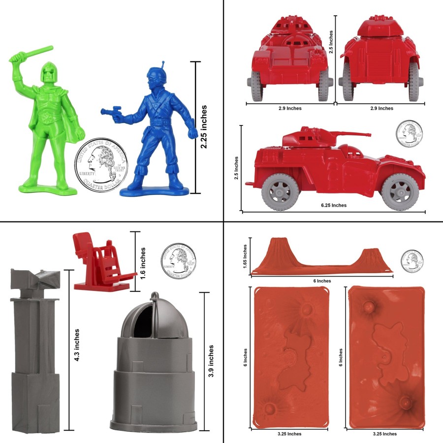 Era Tim Mee | Tim Mee Galaxy Laser Team Bucket-80Pc Sci-Fi Space Plastic Figure Mars Playset