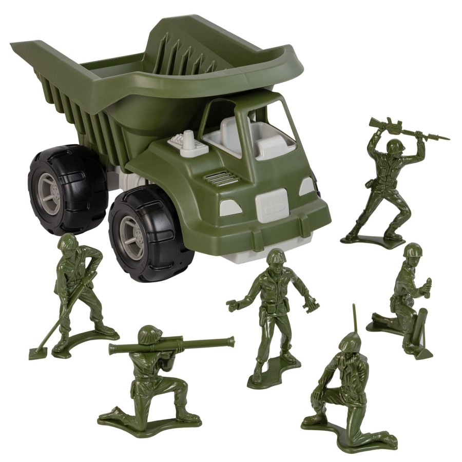 Product Line Tim Mee | Timmee Big Military Dump Truck With 6Pc Jumbo Army Men Olive Green-Usa Made