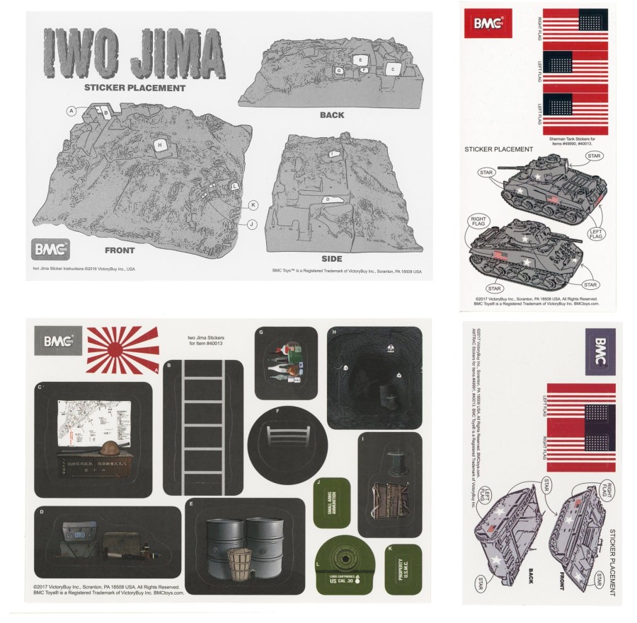 Era BMC Toys | Bmc Ww2 Iwo Jima Sticker Sheets For 1:32 Bunker, Tanks, & Amtracs-Ships Free