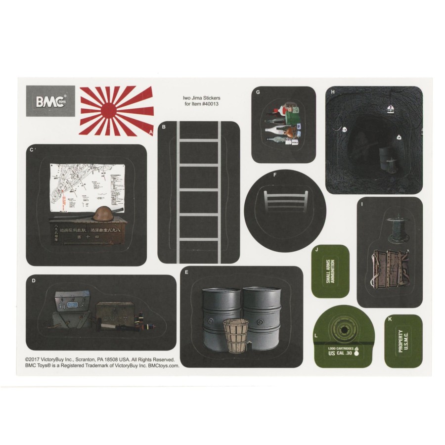 Era BMC Toys | Bmc Ww2 Iwo Jima Sticker Sheets For 1:32 Bunker, Tanks, & Amtracs-Ships Free