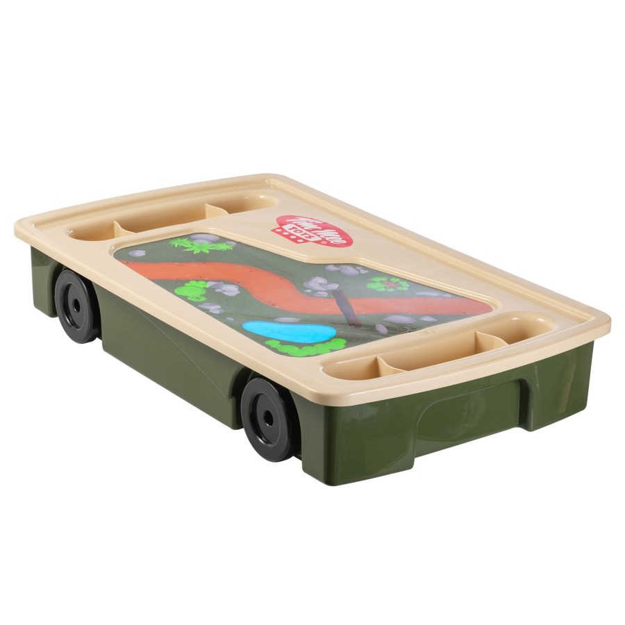 Plastic Army Tim Mee | Tim Mee Toy Giant Underbed Storage Container With Wheels & Play Surface Us Made