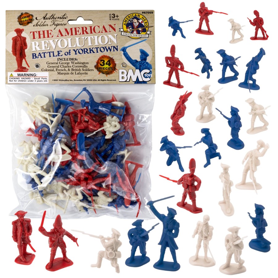 Era BMC Toys | Bmc Revolutionary War Plastic Army Men-34 British, American, French Soldiers