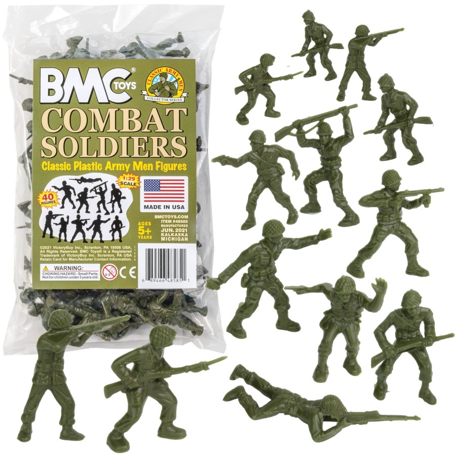 Era BMC Toys | Bmc Classic Green Plastic Army Men-40Pc Ww2 Soldier Figures-Made In Usa